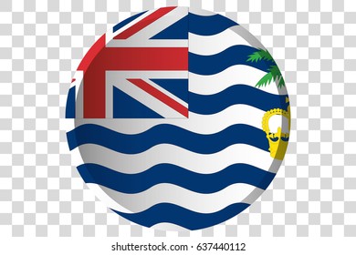A 3D Button of the Flag of  British Indian Ocean Territory