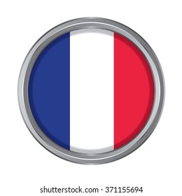 3D button Flag of Clipperton Island. Vector illustration.