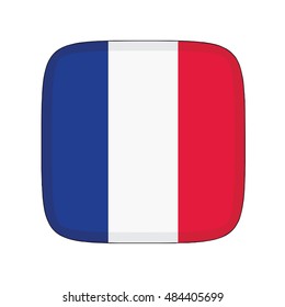 3D button Flag of Clipperton Island. Vector illustration.