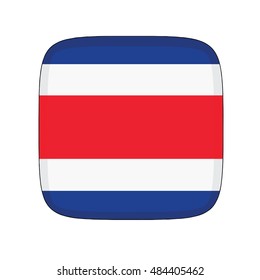 3D button Flag of Costa Rica. Vector illustration.