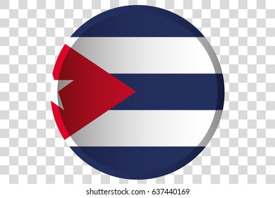 A 3D Button of the Flag of  Cuba