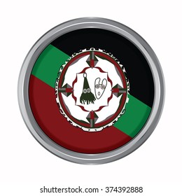 3D button Flag of East New Britain provinces,autonomous region,district of Papua New Guinea. Vector illustration.