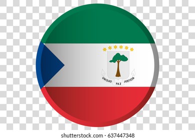 A 3D Button of the Flag of Equatorial Guinea