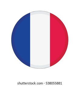 3D button Flag of French Guiana. Vector illustration.