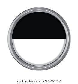 3D button Flag of Fribourg canton of Switzerland. Vector illustration.