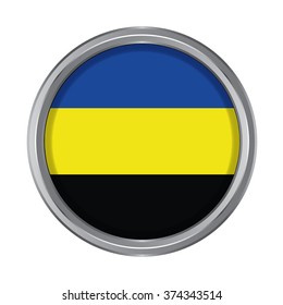 3D button Flag of Gelderland provinces of Netherlands. Vector illustration.