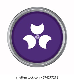 3D button Flag of Gunma prefecture of Japan. Vector illustration.