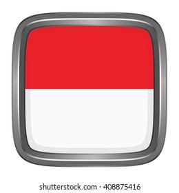 3D button Flag of Hesse state of Germany. Vector illustration.
