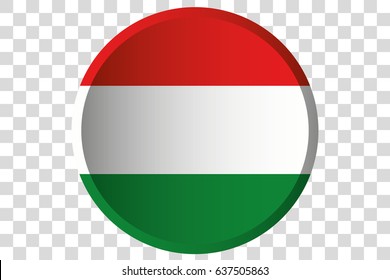 A 3D Button of the Flag of  Hungary