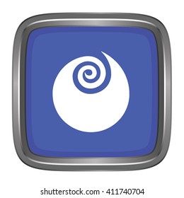 3D button Flag of Ibaraki prefecture of Japan. Vector illustration.