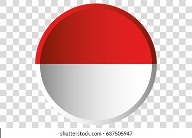 A 3D Button of the Flag of  Indonesia