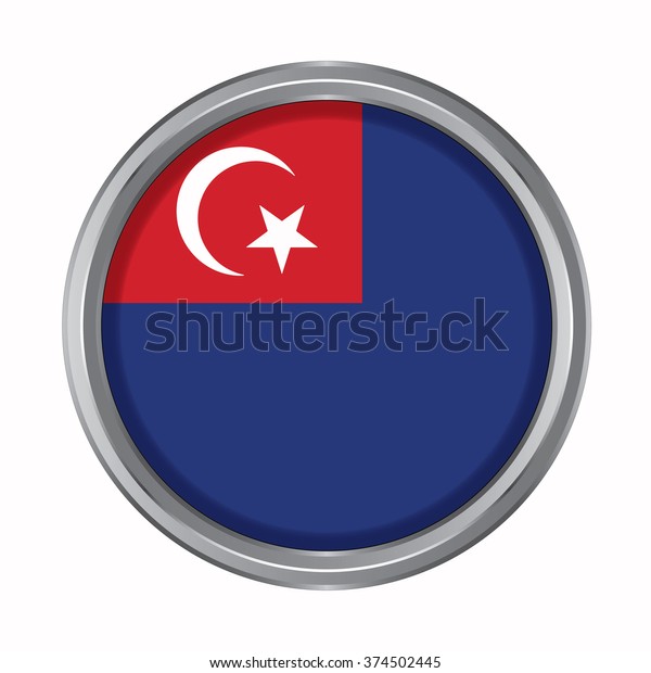 3d Button Flag Johor State Federal Stock Vector Royalty Free 374502445