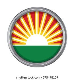 3D button Flag of Lara states,capital district, federal dependency of Venezuela. Vector illustration.