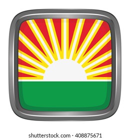 3D button Flag of Lara states,capital district, federal dependency of Venezuela. Vector illustration.