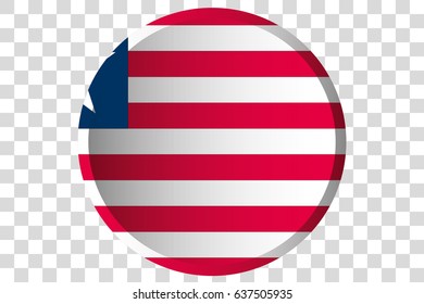 A 3D Button of the Flag of  Liberia