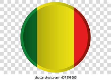 A 3D Button of the Flag of Mali