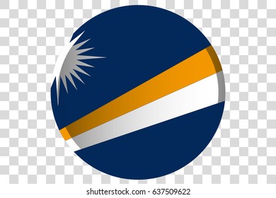 A 3D Button of the Flag of Marshall Islands