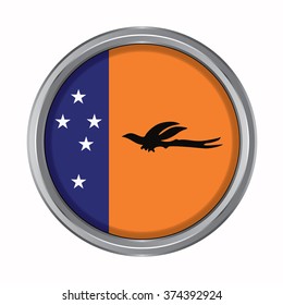 3D button Flag of New Ireland provinces,autonomous region,district of Papua New Guinea. Vector illustration.
