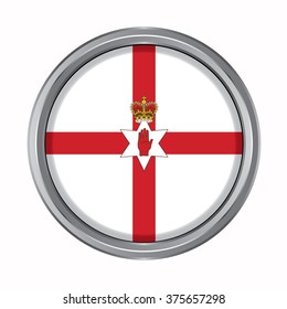 3D button Flag of northern ireland. vector illustration