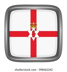3D button Flag of northern ireland. vector illustration