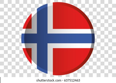 A 3D Button of the Flag of  Norway