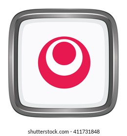 3D button Flag of Okinawa prefecture of Japan. Vector illustration.