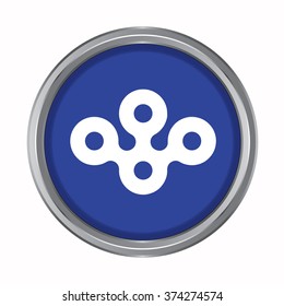3D button Flag of Osaka prefecture of Japan. Vector illustration.