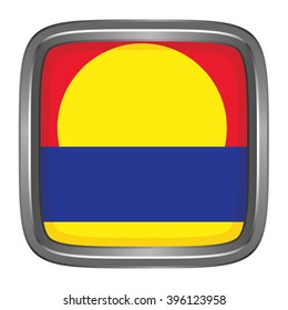 3D button Flag of Palmyra Atoll. Vector illustration.