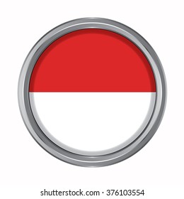 3D button Flag of Salzburg state of Austria. Vector illustration.