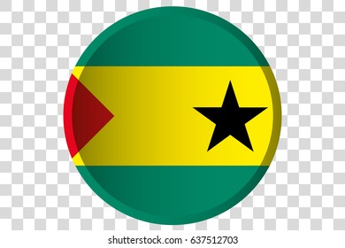 A 3D Button of the Flag of Sao Tome E Principe