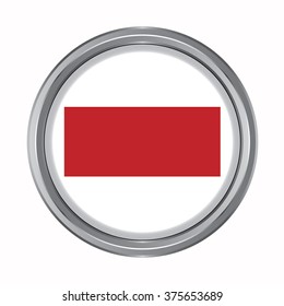 3D button Flag of Sharjah state Emirate of United Arab Emirates. Vector illustration.