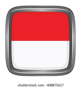 3D button Flag of Thutingia state of Germany. Vector illustration.
