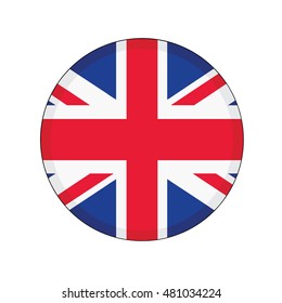 3D button Flag of United Kingdom. Vector illustration.