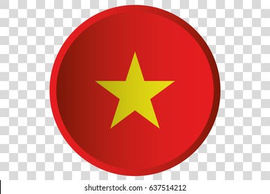 A 3D Button of the Flag of  Vietnam