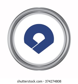 3D button Flag of Wakayama prefecture of Japan. Vector illustration.