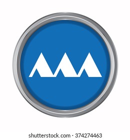 3D button Flag of Yamagata prefecture of Japan. Vector illustration.