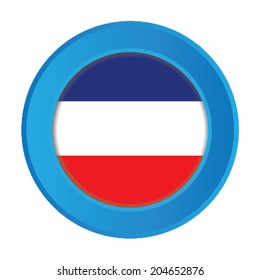 3D Button with the Flag of Yugoslavia