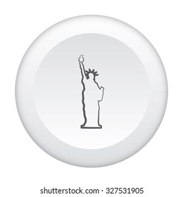 A 3D Button Icon Isolated on a White Background - Statue Of Liberty