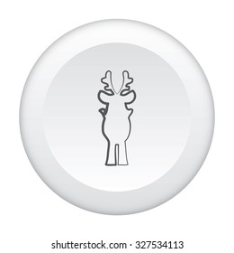 A 3D Button Icon Isolated on a White Background - Reindeer