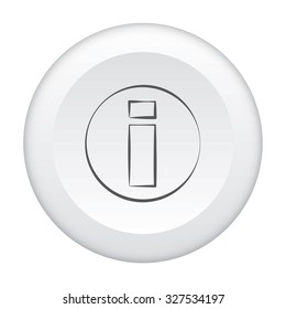 A 3D Button Icon Isolated on a White Background - Information