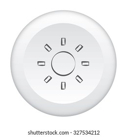 A 3D Button Icon Isolated on a White Background - Sun