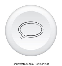 A 3D Button Icon Isolated on a White Background - Speech Bubble