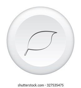 A 3D Button Icon Isolated on a White Background - Leaf