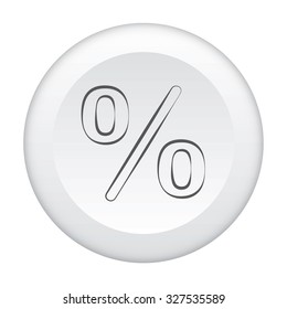 A 3D Button Icon Isolated on a White Background - Percentage