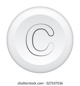 A 3D Button Icon Isolated on a White Background - C