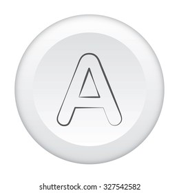 A 3D Button Icon Isolated on a White Background - A