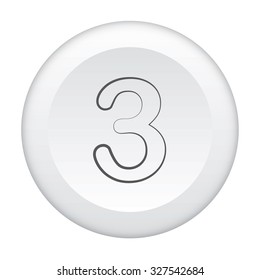 A 3D Button Icon Isolated on a White Background - 3