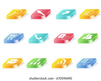 3d button icons for web design