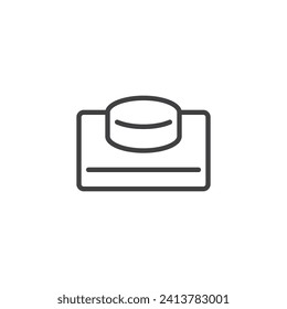 3D Button line icon. linear style sign for mobile concept and web design. Push button outline vector icon. Symbol, logo illustration. Vector graphics