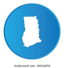 3D button with the outline of the country of Ghana